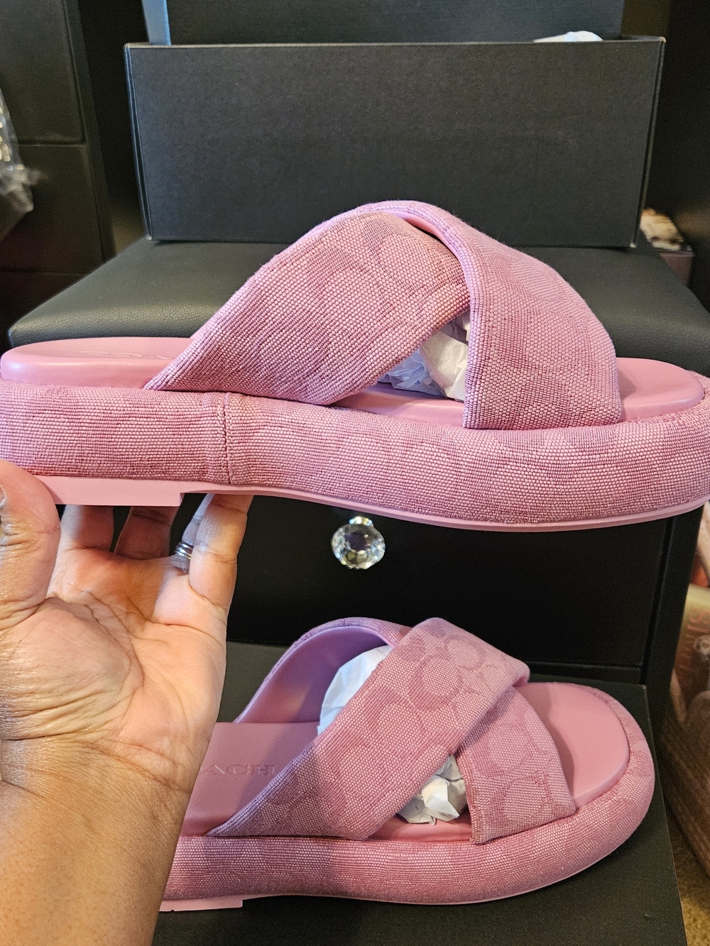 Coach Penelope Signature C Sandal Pink - Picture 9 of 13